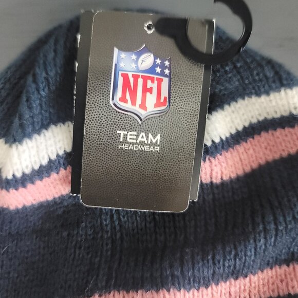 47 Brand Beanie Denver Broncos NFL Navy Pink Marled Stripe Cuff Knit Hat Cap - Picture 5 of 6